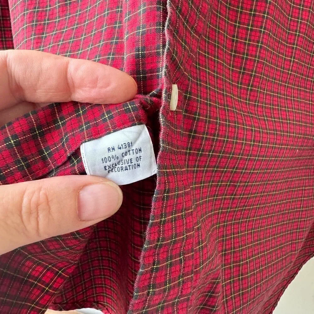Polo Ralph Lauren Shirt Mens XXL Red Plaid Button Up Custom Fit Pony Logo Preppy